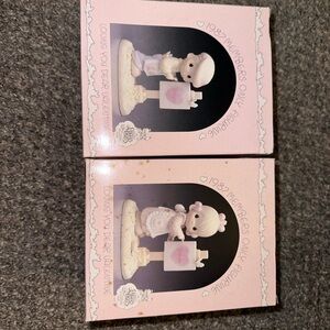 Precious Moments Pink and Cream Valentine Figurine Duo